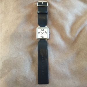 Marc Jacobs Black and Silver Square Watch